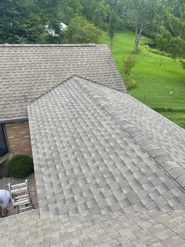 Finished pitched roof.