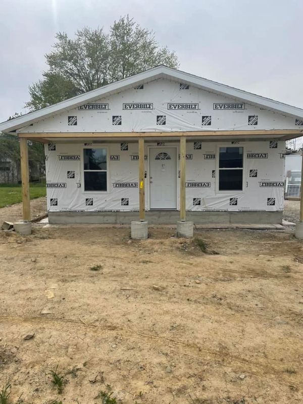Framing completed on our community project. Next we get to put up the new siding.