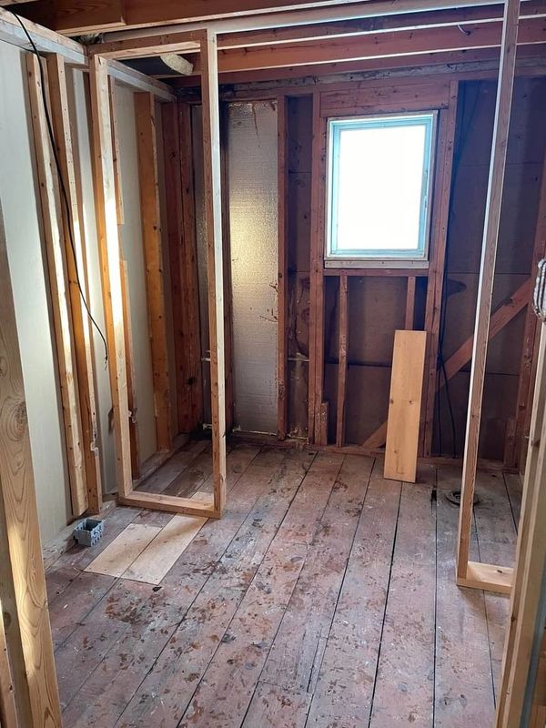 Complete remodel of a customer's bathroom. Day 1 demolition and clean up.