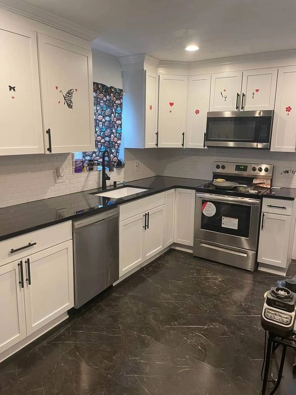 After of the flooded kitchen remodel