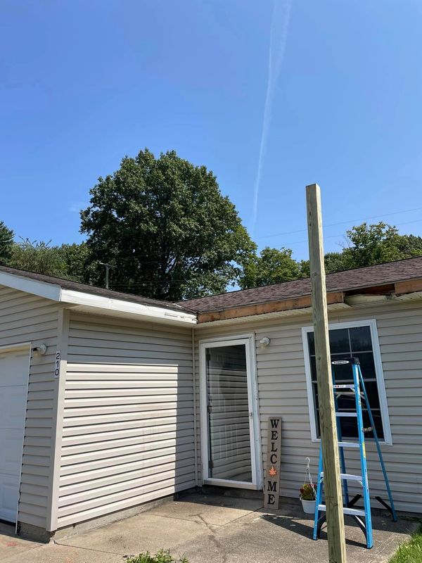 Before adding coverage to this homeowners porch.