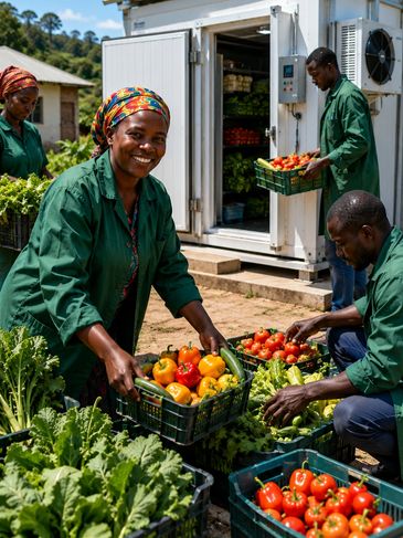 Farmers harvesting and sorting fresh vegetables outdoors.