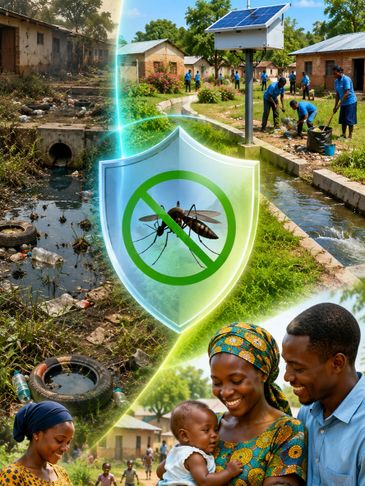 Community effort and technology protect against mosquitoes and improve health.