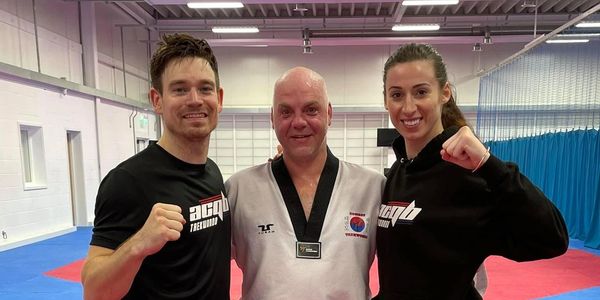 Chief Instructor Master Steve Rogers training with Olympic & World Champions Bianca and Aaron Cook. 