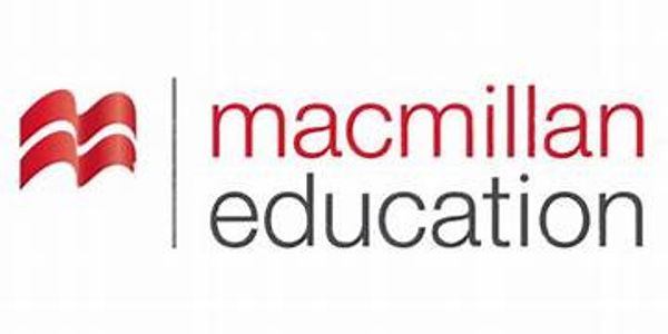 Macmillan Education logo with red and black text.