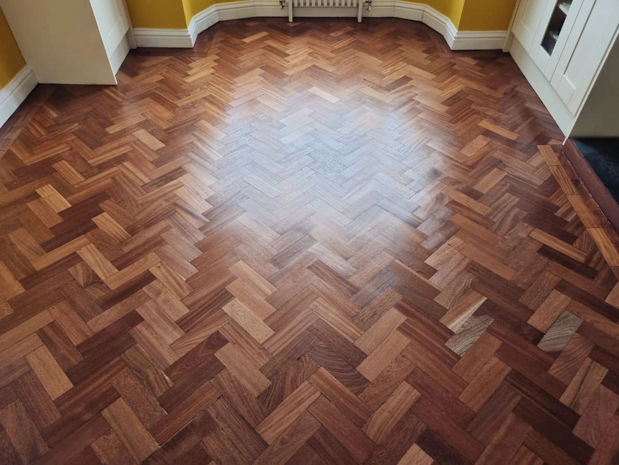 Beautiful parquet floor finished.