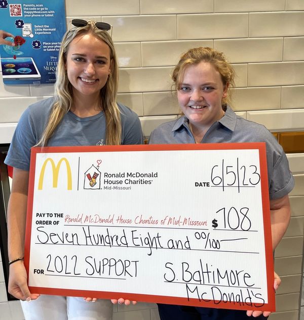 RMHC of Mid-Missouri celebrates Kirksville McDonald's on S. Baltimore by raising $708 in 2022 throug