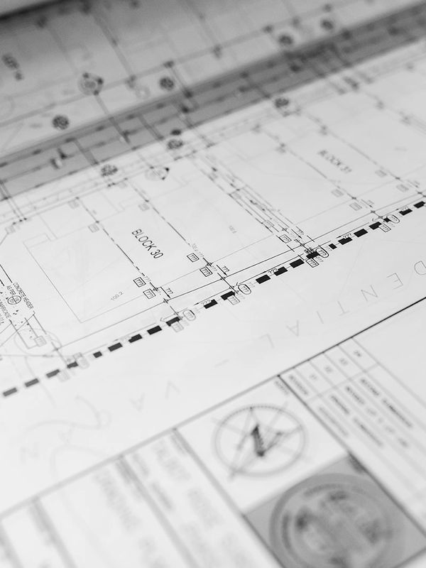 Zoomed in photo of an engineering drawing.