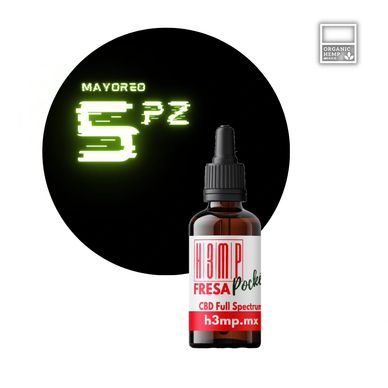 Mayoreo de CBD - Organic Hemp México - 5 piezas aceite cbd pocket fresa 750 mg
