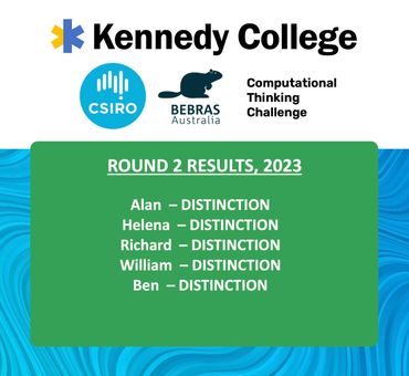 Kennedy College students won distinctions in round 2 of CSIRO BEBRAS
