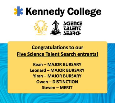 Kennedy College students won 5 major bursaries in the Science Talent Search