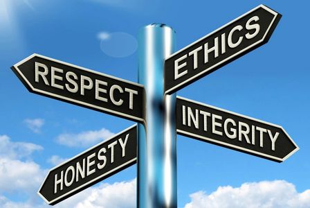 Respect, Ethics, Honesty, and integrity.