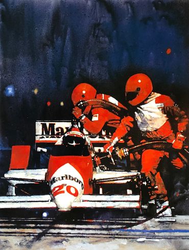 Indy 500 painting by Glenn Harrington for Sports illustrated 