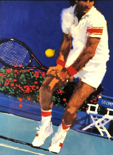 Tennis painting by Glenn Harrington for the US Open in Sports Illustrated 