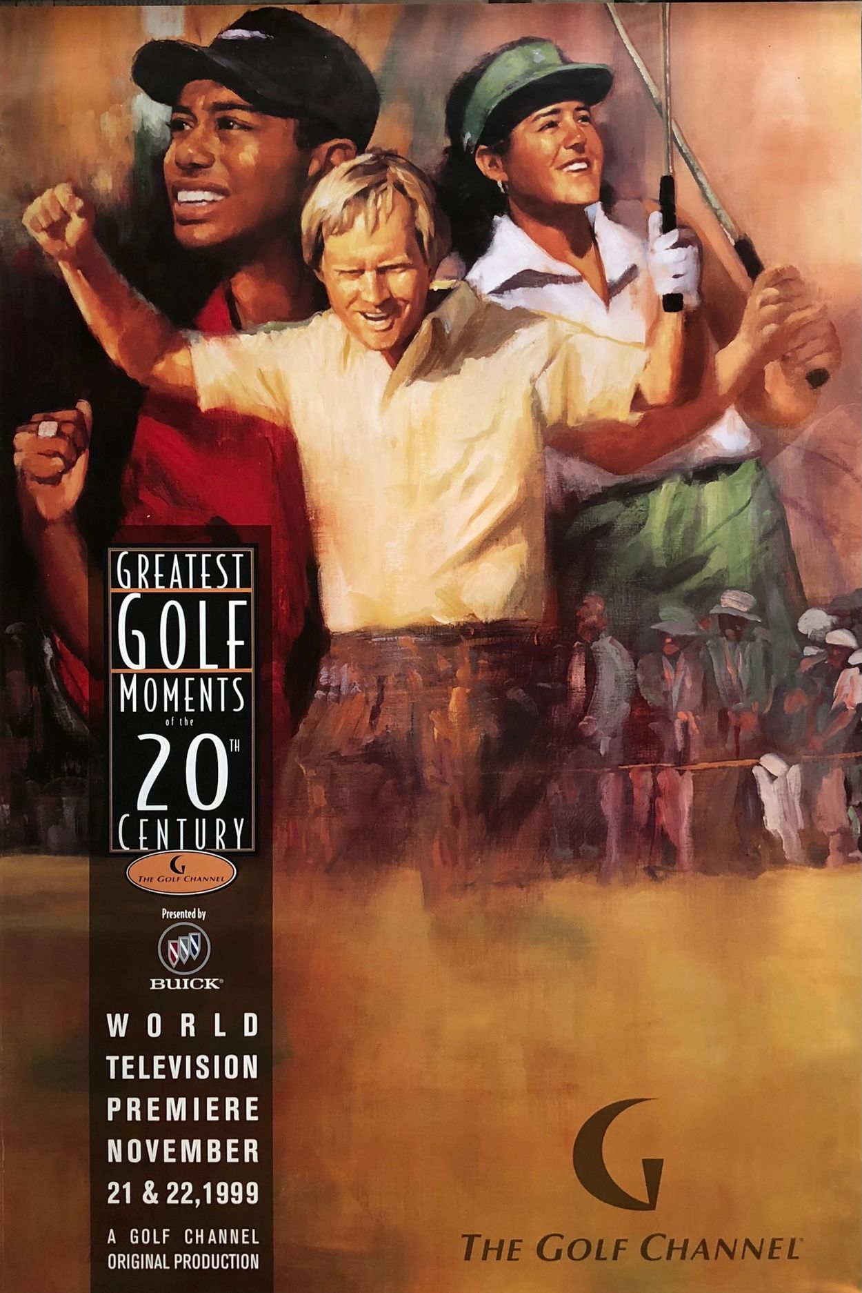 Tiger Woods, Jack Nicklaus, Nancy Lopez, golf painting for the Golf Channel by Glenn Harrington 