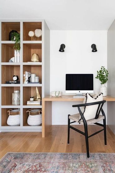 custom built and designed desk with storage. clean, modern, fresh, decorative, sleek
