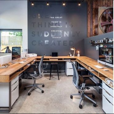 branded home office, accent wall