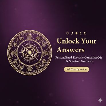 Mystical eye and zodiac symbols with spiritual guidance invitation.