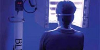A person getting Blu-U light therapy.