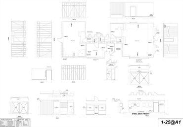 Architectural floor plan and wall detail for studio setting of "A Million Days".