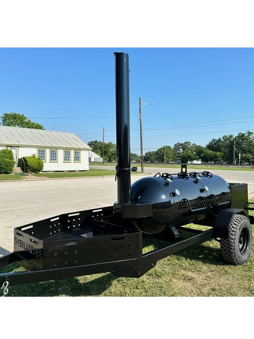 custom painted 250 gallon offset smoker pit firewood barbecue pit