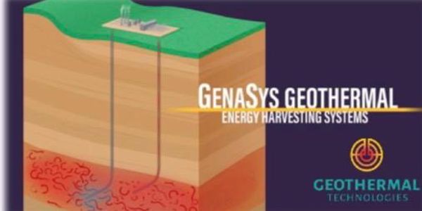 Diagram showing geothermal energy harvesting system by GenaSys Geothermal.