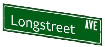 A street sign that says Longstreet Ave