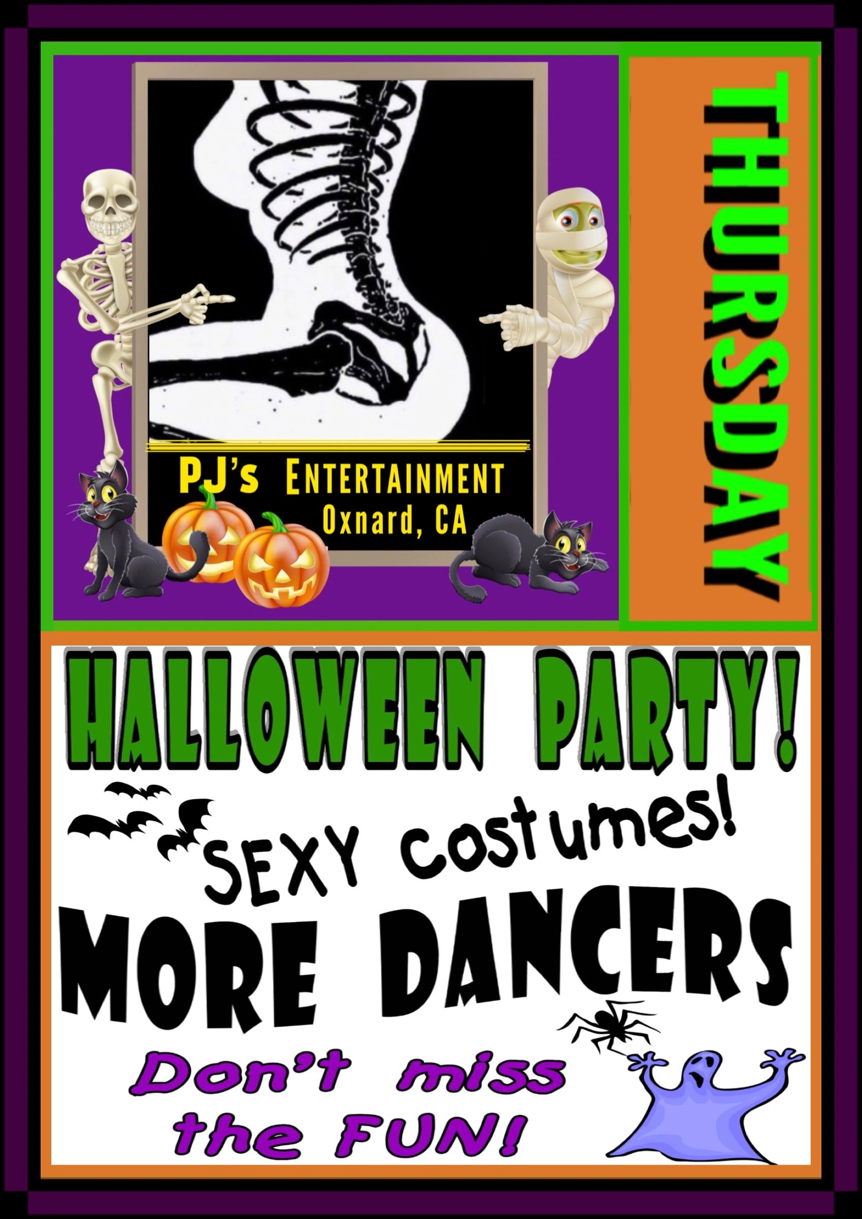 Halloween Party Thursday, Oct 30. More bikini dancers on stage today! Join the party this Thursday