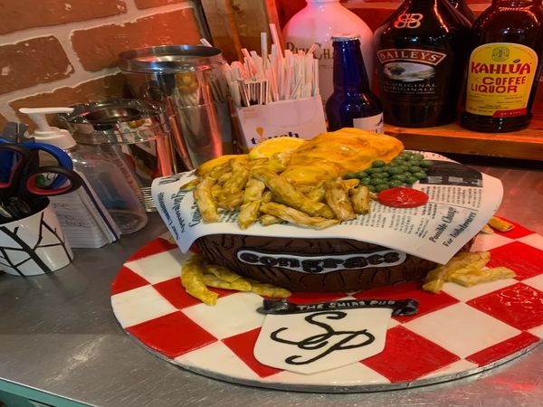 What an incredible Shire fish n’ chips Congrats cake done by Patty!!
