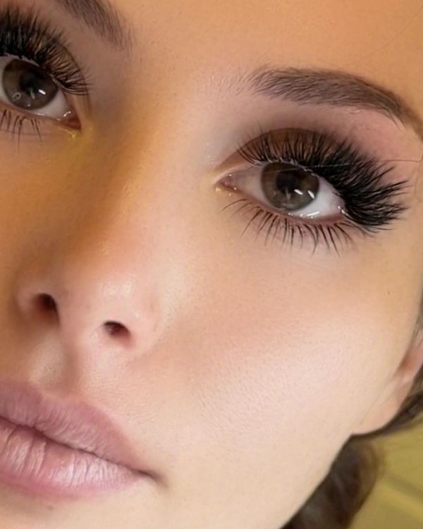 Glam cat eye lash extensions with bottom lashes — dramatic, lifted look at a Jupiter, FL lash studio