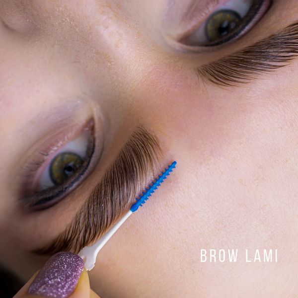 Brow artistry — lamination and tint close-up.