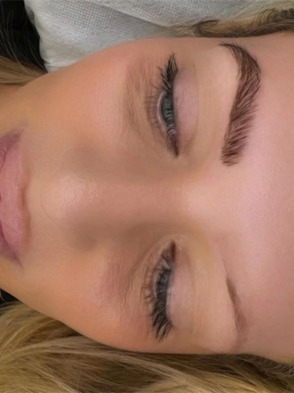 Brow extension before and after Jupiter Florida salon