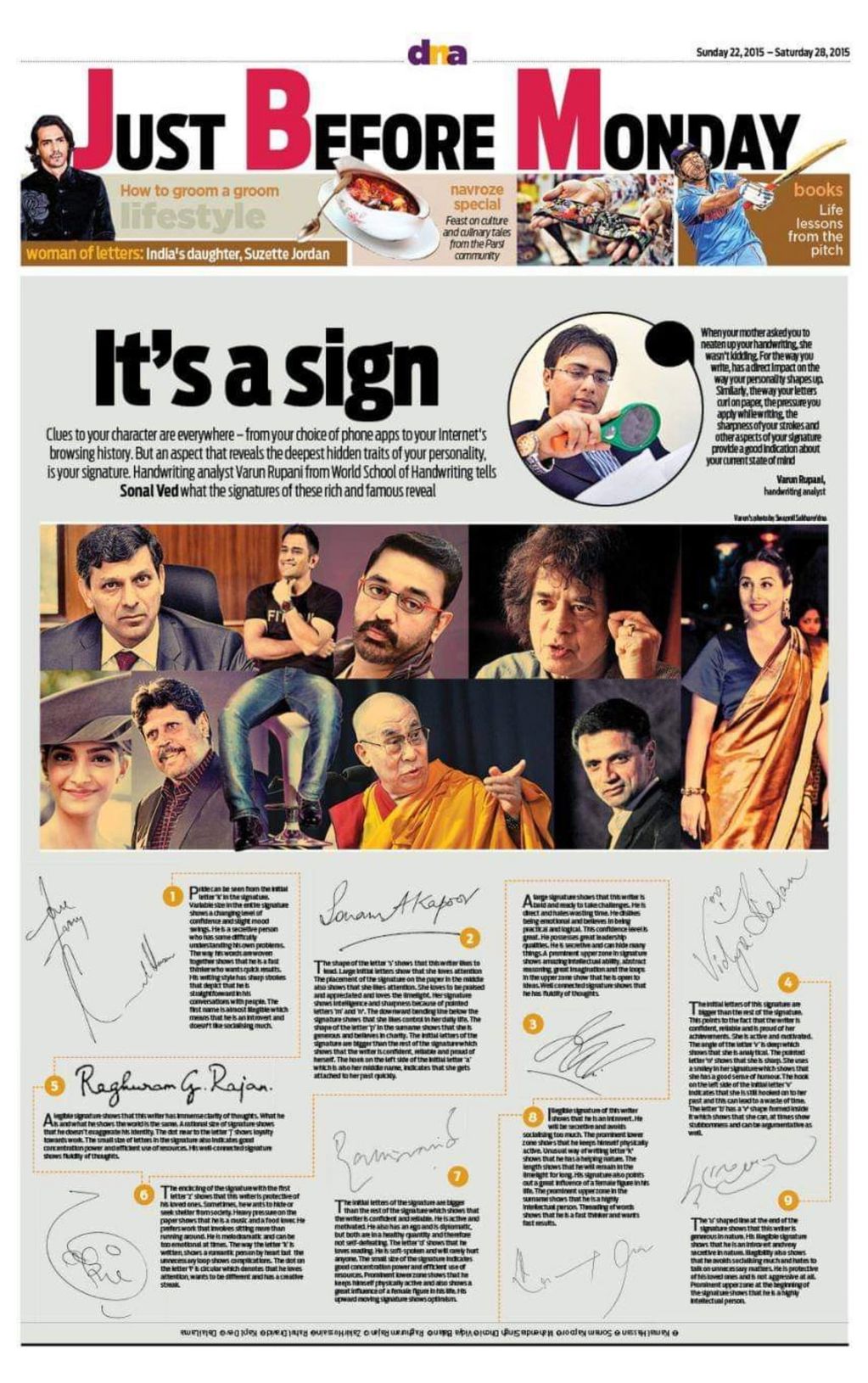 Graphologist Varun L. Rupani who teaches Handwriting & Signature Analysis was featured in DNA.