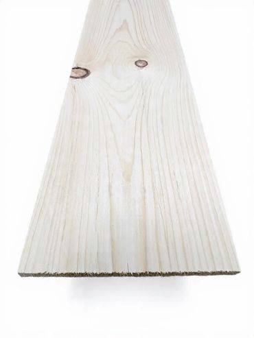 Close-up of a wooden plank with visible grain and knots.