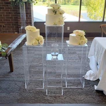 Clear pedestals 
Pedestal rentals