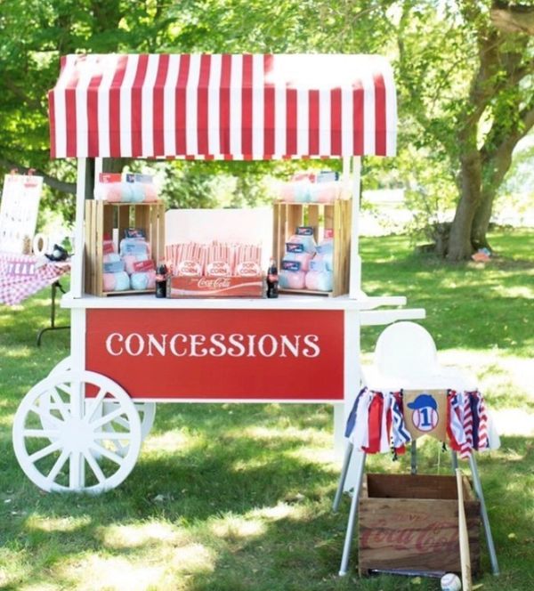 FIRST BIRTHDAY 
CONCESSION STAND
SWEET CART RENTAL 
PARTY RENTALS
DECOR RENTALS
BASEBALL THEME PARTY