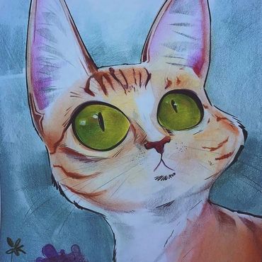 One of my first pet caricatures done off photos at theme park Orlando