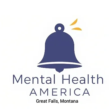 Logo of Mental Health America with a bell symbol and location noted.