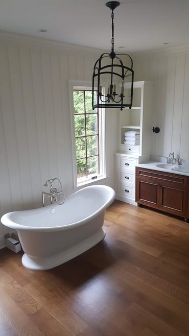 Farmhouse style home in Farragut with new hardwood floors - custom stain & finish