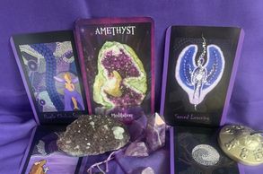 amethyst and cards. The universe will always connect with you, listening to the divine after divorce