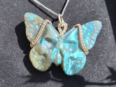 Labradorite - Hnad wrapped sterling silver necklace