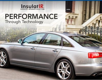 This picture shows the name of the ceramic tint we carry and how it looks on the car.