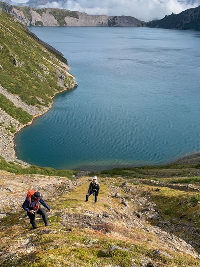 Extinct Katmai volcano caldera