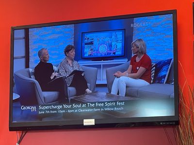 Jennifer Aves at Rogers TV talking about Free Spirit Fest