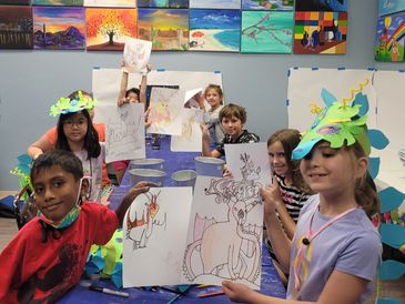 Children enjoying creative summer camp activities at Artistry Academy in Oro Valley.