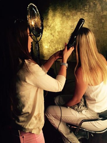 Vita Krafty curling models hair for commercial