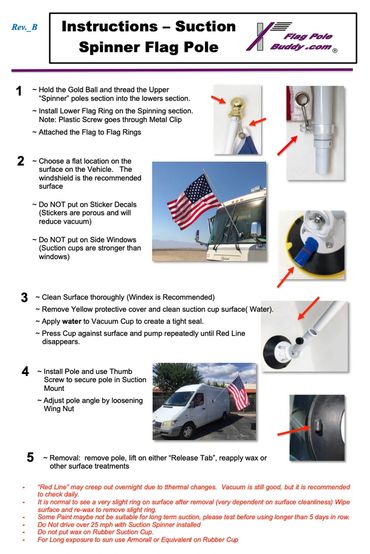 Suction Spinner Flag Pole