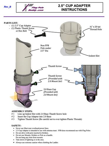 2.5" Cup Adapter Instructions
