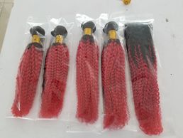 1b/red kinky curl bundles