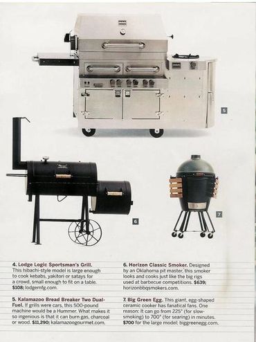 Horizon Off-set BBQ smoker in a magazine.
